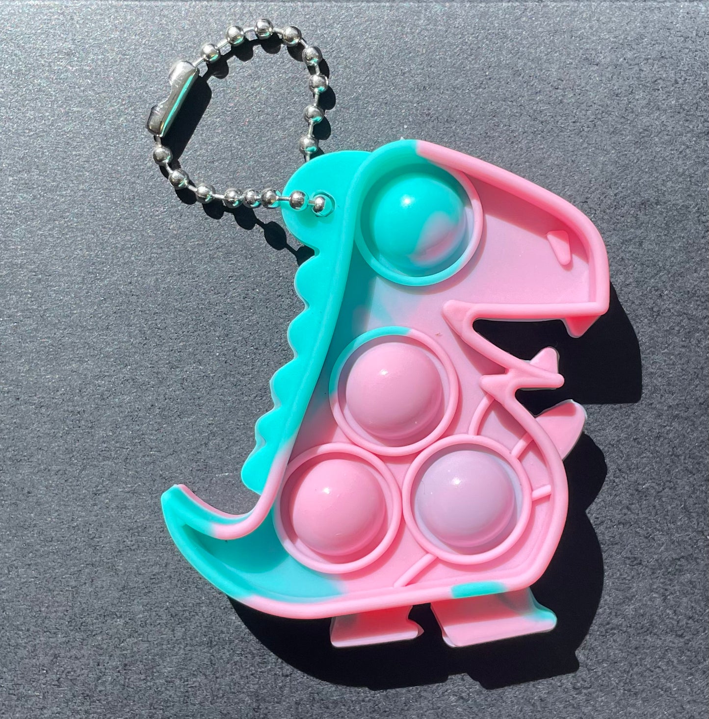 Dinosaur Fidget Popper Key Ring Assorted