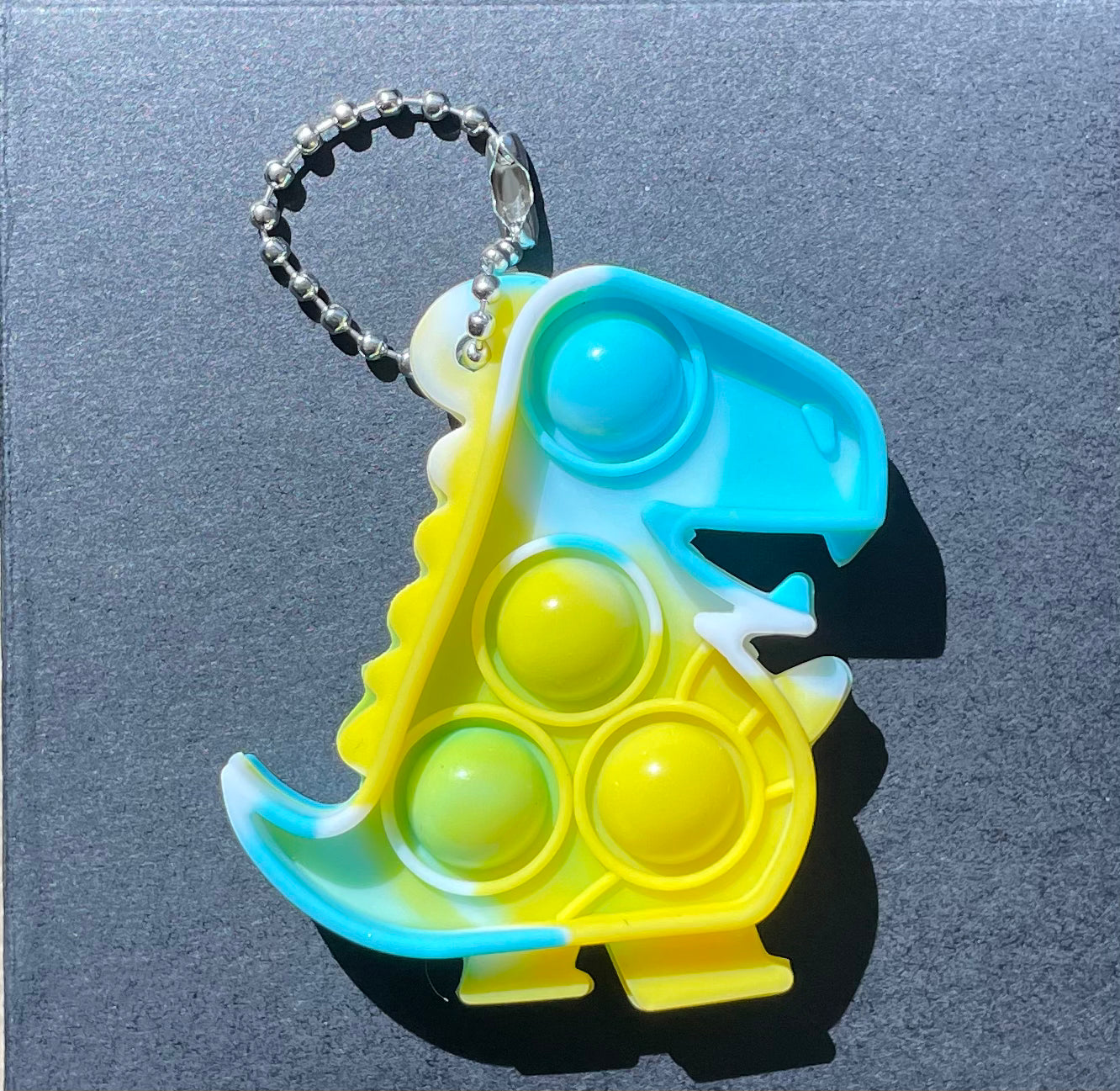 Dinosaur Fidget Popper Key Ring Assorted